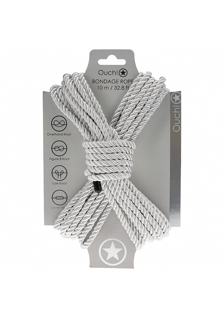 Ouch! Bondage Rope 10 Meter Nylon Silver