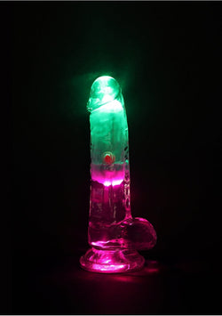 RealRock LED Vibrating Dildo with Balls 6"