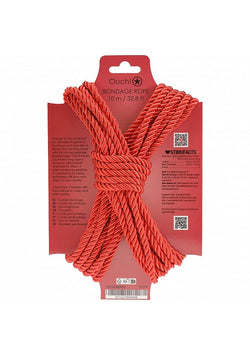 Ouch! Red Nylon Bondage Rope 10m