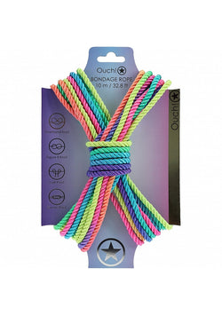 Ouch! Bondage Rope 10 Meter Nylon Multicolor Bright