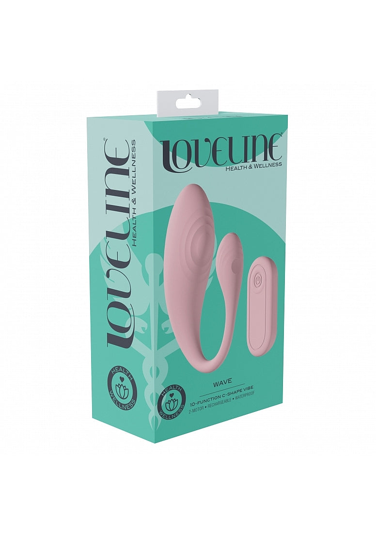 Loveline Wave C-Shape Vibe Remote Pink