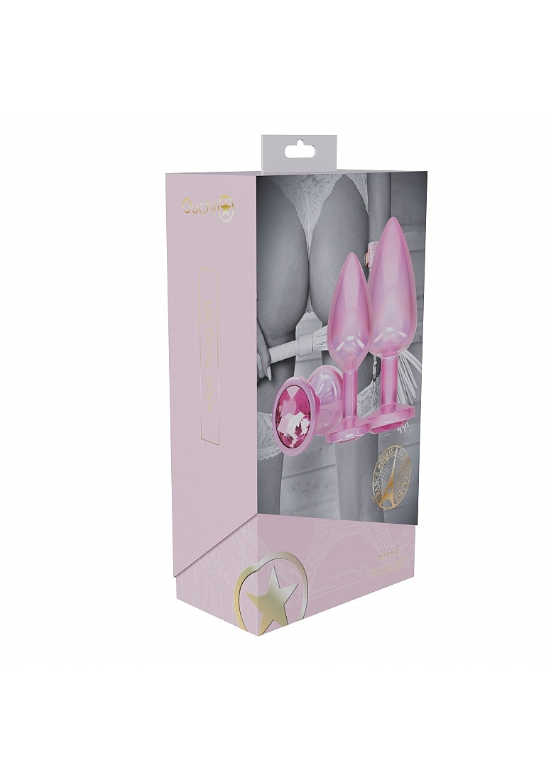 Ouch! Paris Metal Anal Plug Set Pink