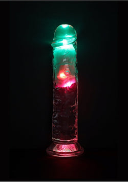 RealRock LED Vibrating Dildo No Balls 8"