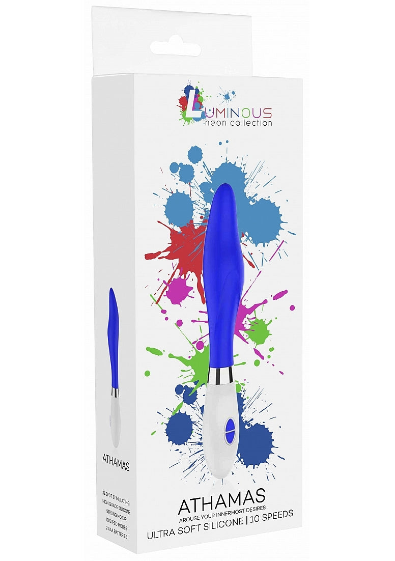 Athamas Ultra Soft Silicone Vibrator Neon Royal Blue
