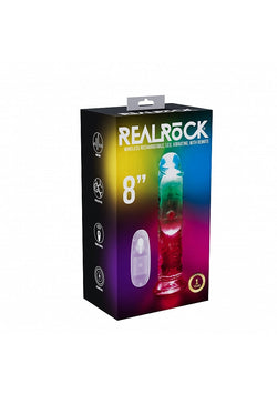 RealRock LED Vibrating Dildo No Balls 8"