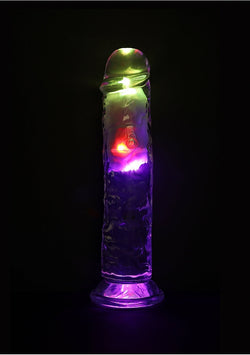 RealRock LED Vibrating Dildo No Balls 8"