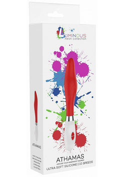 Athamas Ultra Soft Silicone Vibrator Neon Red