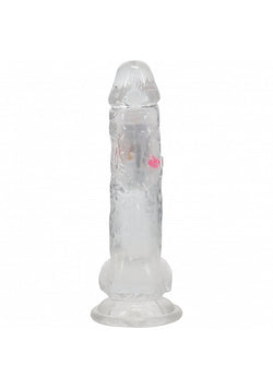 RealRock LED Vibrating Dildo with Balls 8"