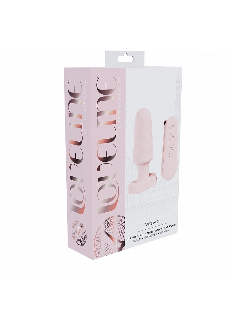 Loveline Velvet Remote Vibrating Plug Pink
