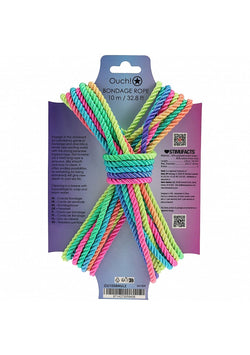 Ouch! Bondage Rope 10 Meter Nylon Multicolor Bright