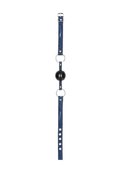 Breathable Ball Gag Denim Straps Blue
