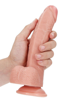 RealRock Curved Realistic Dildo With Balls 8"