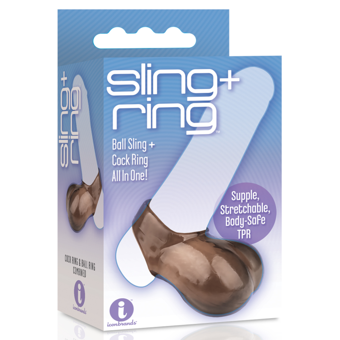 Sling & Ring Cock Ring & Ball Sling Black