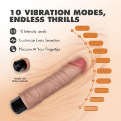 Dr. Skin Dr. Hunt Vibrating Dildo Beige 8.75"