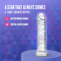 Naturally Yours Glamor Sparkling Dildo Clear 7"