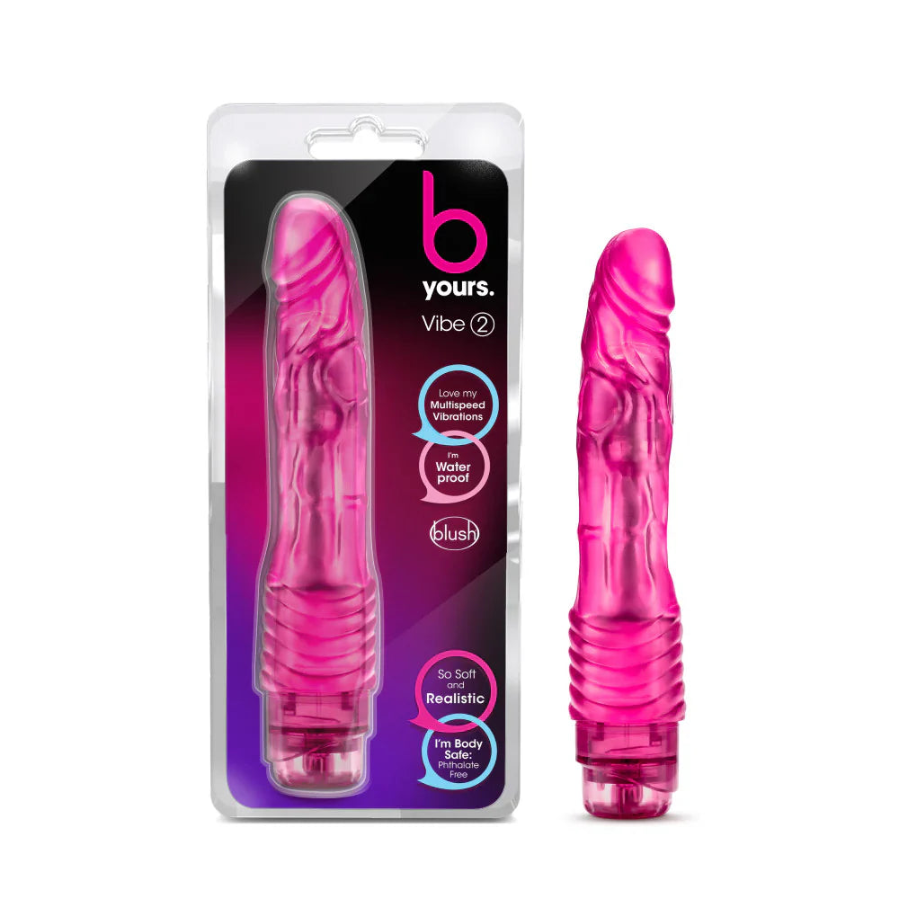 B Yours Vibe #2 Vibrating Dildo Pink 9-Inch