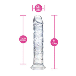 Naturally Yours Gala Sparkling Dildo Clear 6"