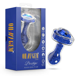 Oh My Gem Prestige Glass Anal Plug Sapphire