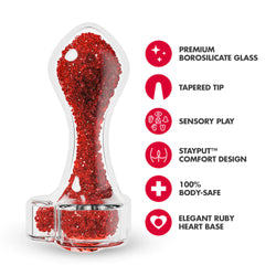 Oh My Gem Lustre Glass Anal Plug Ruby
