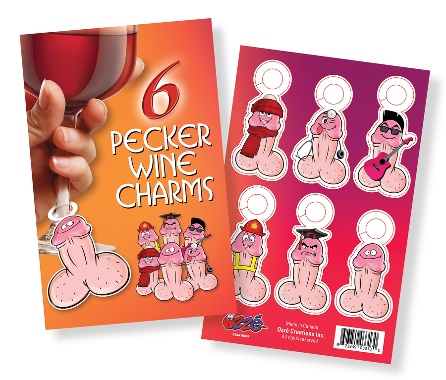 Willy Pecker Wine Charms 6-Pack