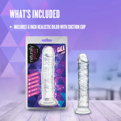 Naturally Yours Gala Sparkling Dildo Clear 6"