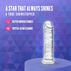 Naturally Yours Gala Sparkling Dildo Clear 6"