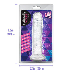 Naturally Yours Gala Sparkling Dildo Clear 6"