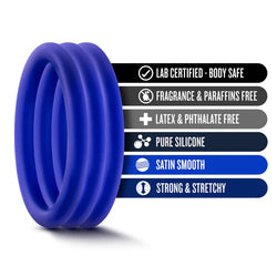 Performance Plus VS1 Penis Rings Glow Indigo 3-Pack