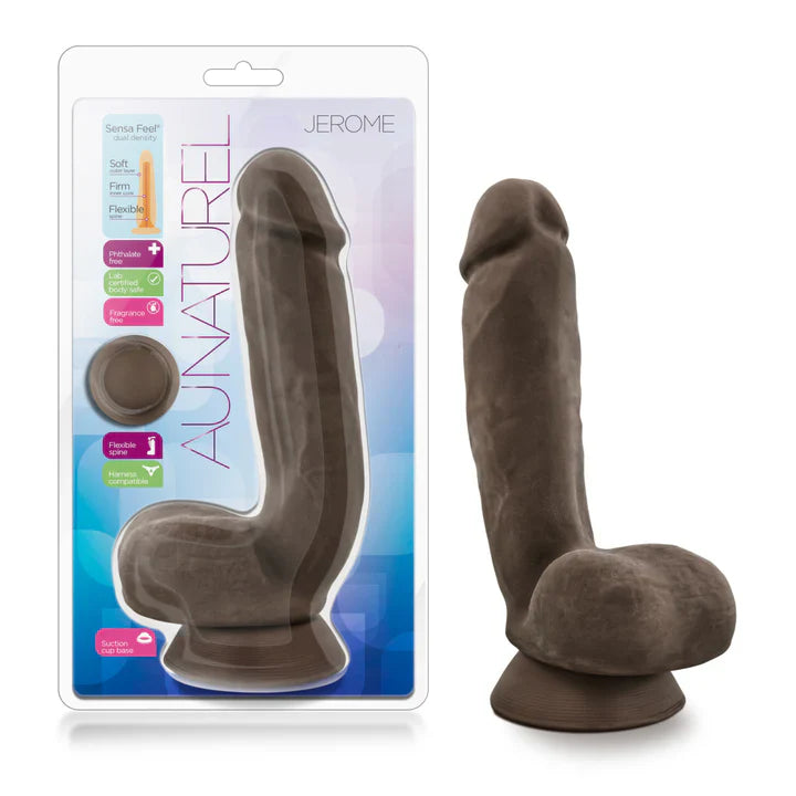 Au Naturel Jerome Realistic Dildo Brown 8.5"